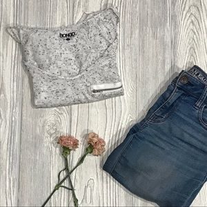 Casual V-Neck Speckled Tee